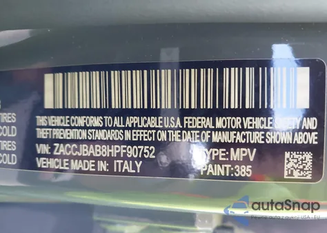 2017 Jeep Renegade Sport 4X4 z USA, uszkodzony, nr VIN ZACCJBAB8HPF90752